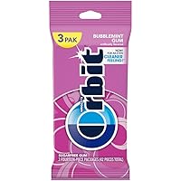 Vista 1 de ORBIT Bubblemint - Goma de mascar sin azúcar, 3 paquetes de 14 piezas (42 piezas en total)