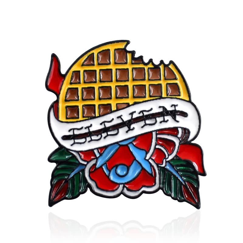 HofarEleven 011 Eggo Waffles Brooch Pins for Backpacks Cute Brooch Pin for Kids Girls Teens Women Men for Fans Gifts