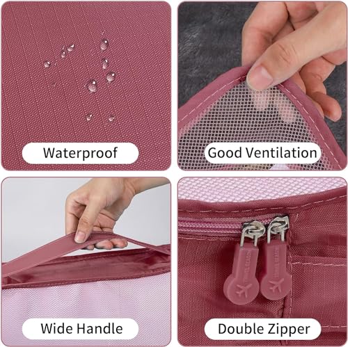 Image of Travel Organizer, Packing Cubes for Travel, Toiletry Bag, Packing Bags for Clothes, Travel Essentials, Maroon