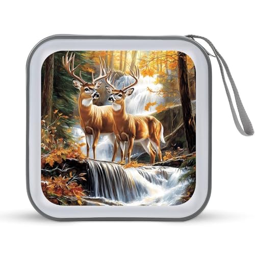 Deer Wild Animal Forests CD Case Plastic DVD Case Holder Wallet Disc Storage Organizer for Car Travel