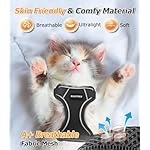 Halypet Cat Harness and Leash Set - MAX Safety 4th-Gen Upgrade, Escape Proof, Adjustable, Comfortable Soft Vest, Easy to Wear Kitten Harness with Reflective Strip for Cats Walking - Small Black - Image 4
