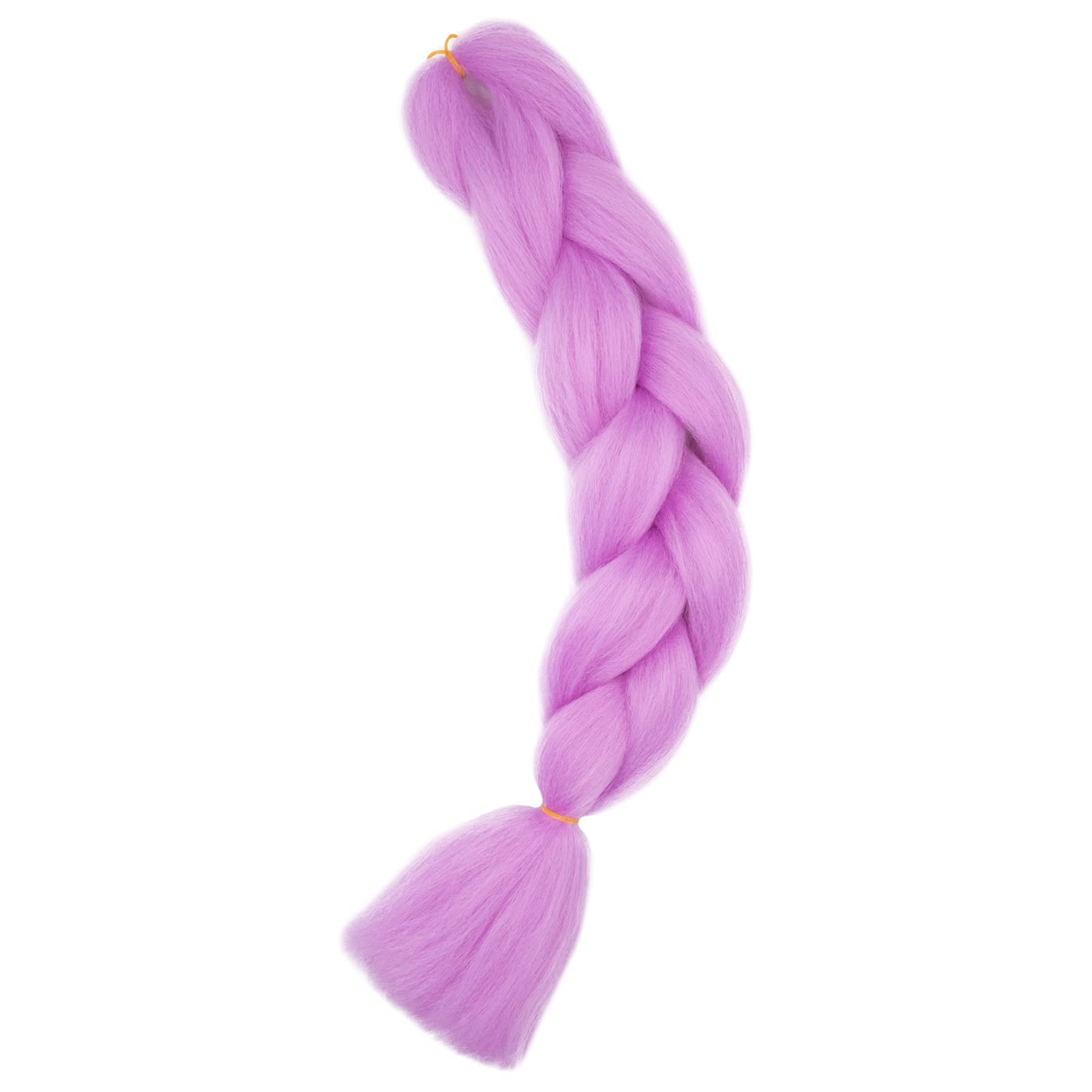 Warkocze do zaplatania włosów, do zaplatania, 1 pasemko, 100 g, 61 cm, ombre, kolorowe, syntetyczne włosy, do warkoczy, miękkie warkocze, szydełkowane skręty, jasnofioletowe