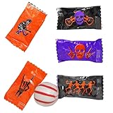 Naturejam Skeleton Themed Peppermint Candy - 100 Count Individually Wrapped Mints for Halloween Parties - Spooky Skull and Bones Hard Candy Treats for Trick or Treat Bags