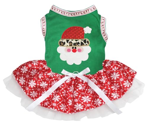 Robe léopard pour chien de grande taille XXXL verte pour stopper le froid de Noël