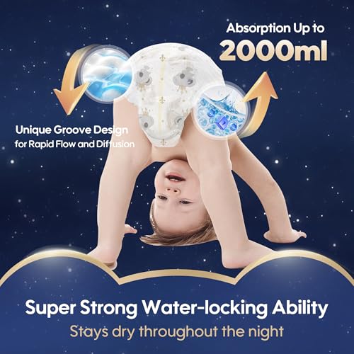 AIWIBI Ultimate Comfort Overnight Nappy Pants, Size 4, 360 Pull-On Disposable Baby Nappy Pants,Super Absorbent 44 Count (9-14 kg), Nighttime Underwear - Image 3