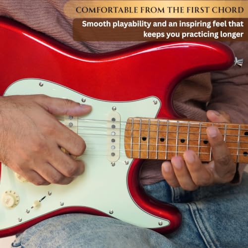 Image of Vault Artisan ST Stratocaster Style Electric Guitar with Premium Alnico V Pickups - Roasted Maple Neck & Fretboard /Metallic Candy Apple Red