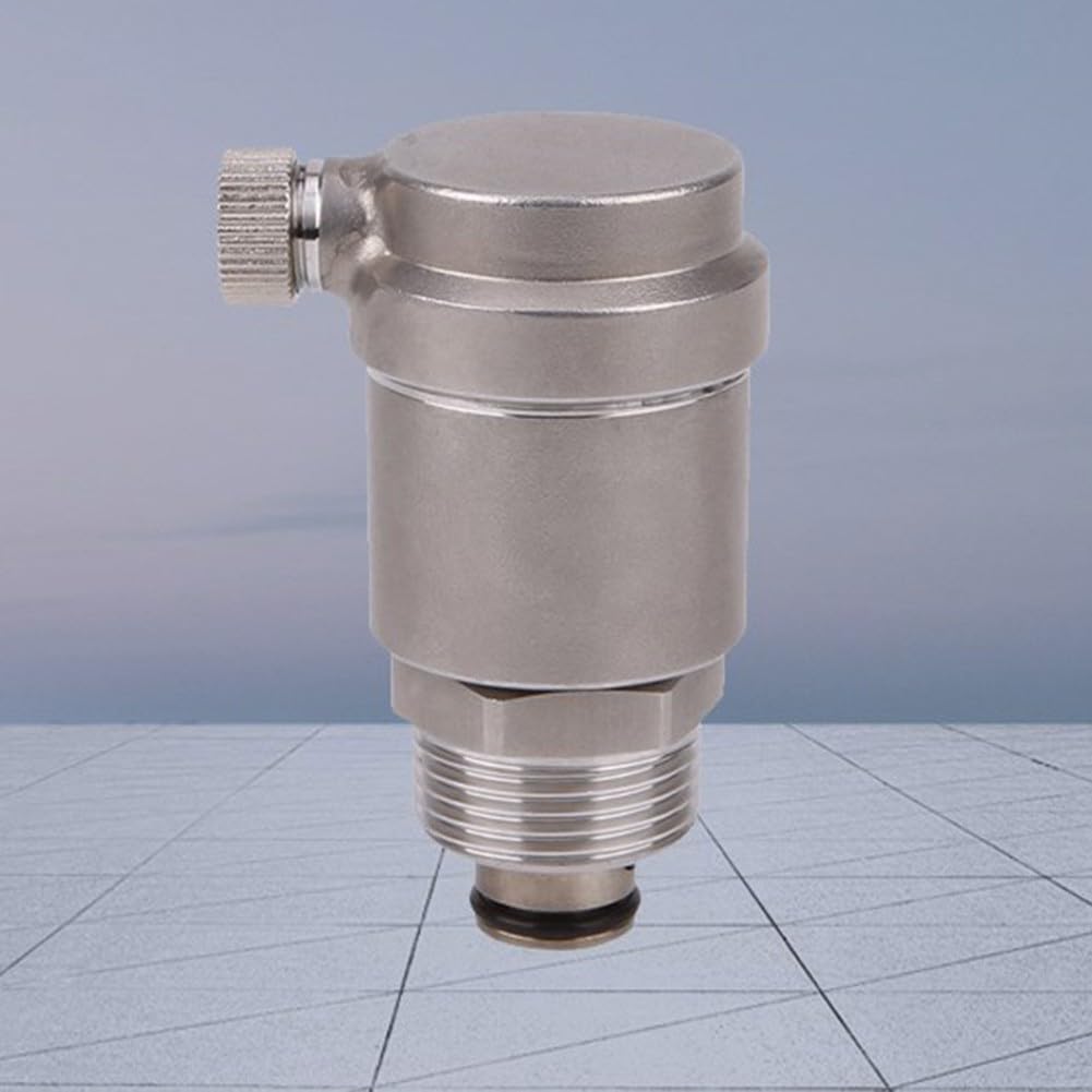 Yhenlovtt Valvola di sfiato dell'aria in acciaio inox – Sfiato idraulico automatico per la rimozione dell'aria intrappolata, filettatura DN15/DN20, compatta, 7 x 4,8 cm, durevole e a bassa