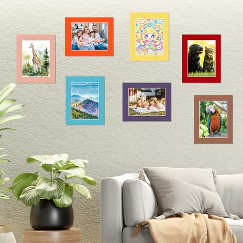 image for Prudiut 15 Pack 11x14 Picture Mats, Mixed Colors Frame Mattes for 8 x1