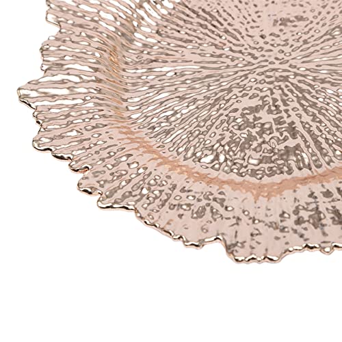 Set de 24 platos cargadores plásticos de 13 pulgadas diseño coral miniatura 5