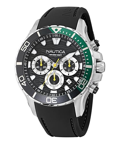 Nautica montre quartz pour homme avec bracelet silicone noir robuste NAPNSS502