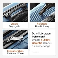 Travely Polycarbonat Koffer Groß 77cm XL - 100L Innenvolumen - 158cm Gurtmaß, sehr robuster Hartschalenkoffer mit sanften Rollen & TSA Schloss, Reisekoffer, Handgepäck Koffer, Reisekoffer mit Rollen – Ansicht 7