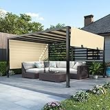 LAUREL CANYON 12' x 10' Steel Pergola Outdoor Retractable Pergola with Adjustable Textilene Shade...