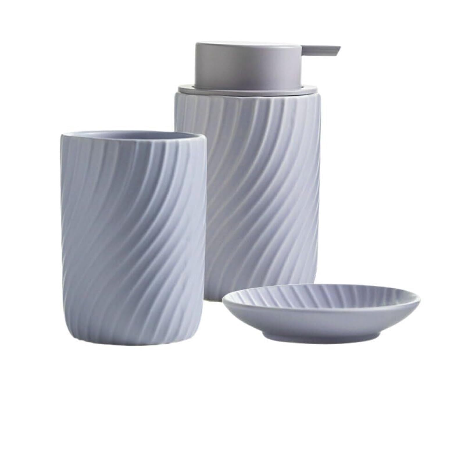 Set di accessori per il bagno 3-Piece Striped Includes 1 Aromatherapy Bottle/1 Cup Liquid Soap Dispenser Or Arredamento per gli affittuari