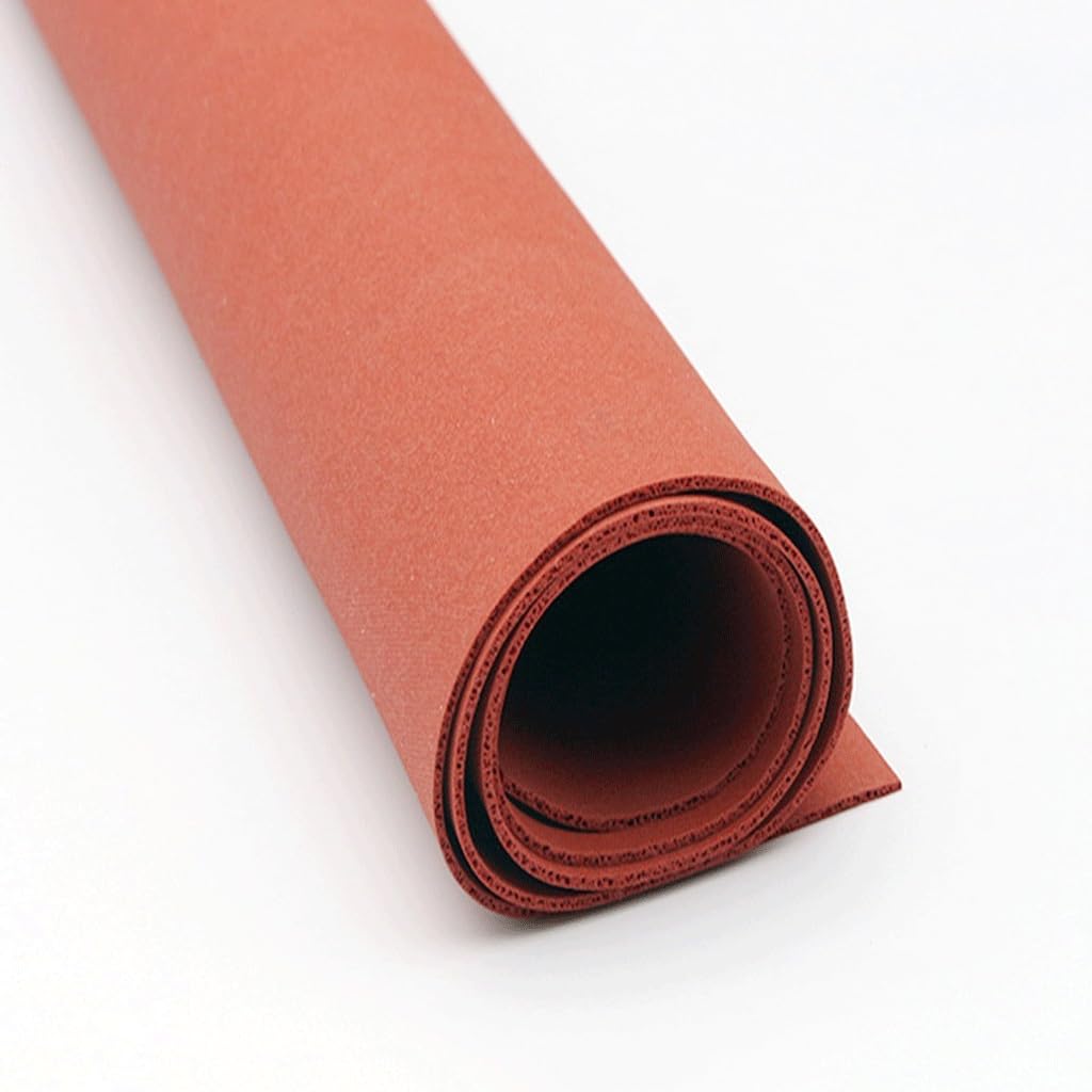 placa de espuma de silicona, Placa de losa espuma silicona, tablero hoja, manta aislamiento térmico, color rojo, 1 unidad, for junta sellado mejoras for el hogar(280 X 200mm,6mm)