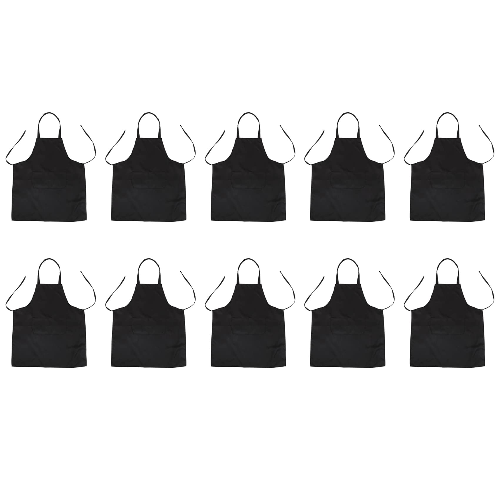 Tablier de cuisine noir taille moyenne lot de 10 pour homme et femme