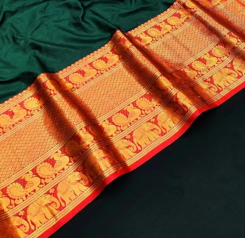 Image of SUPERLAXMI Self Design Kanjivaram Jacquard, Art Silk Saree
