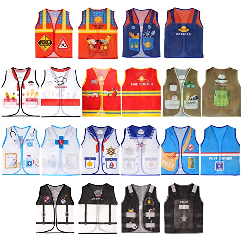 10 Pcs Community Helper Dress Up Vest Boys Dress Up Clothes Vest Career Cosplay Occupation Pretend Play Costume For Career Day Costume #TOP3