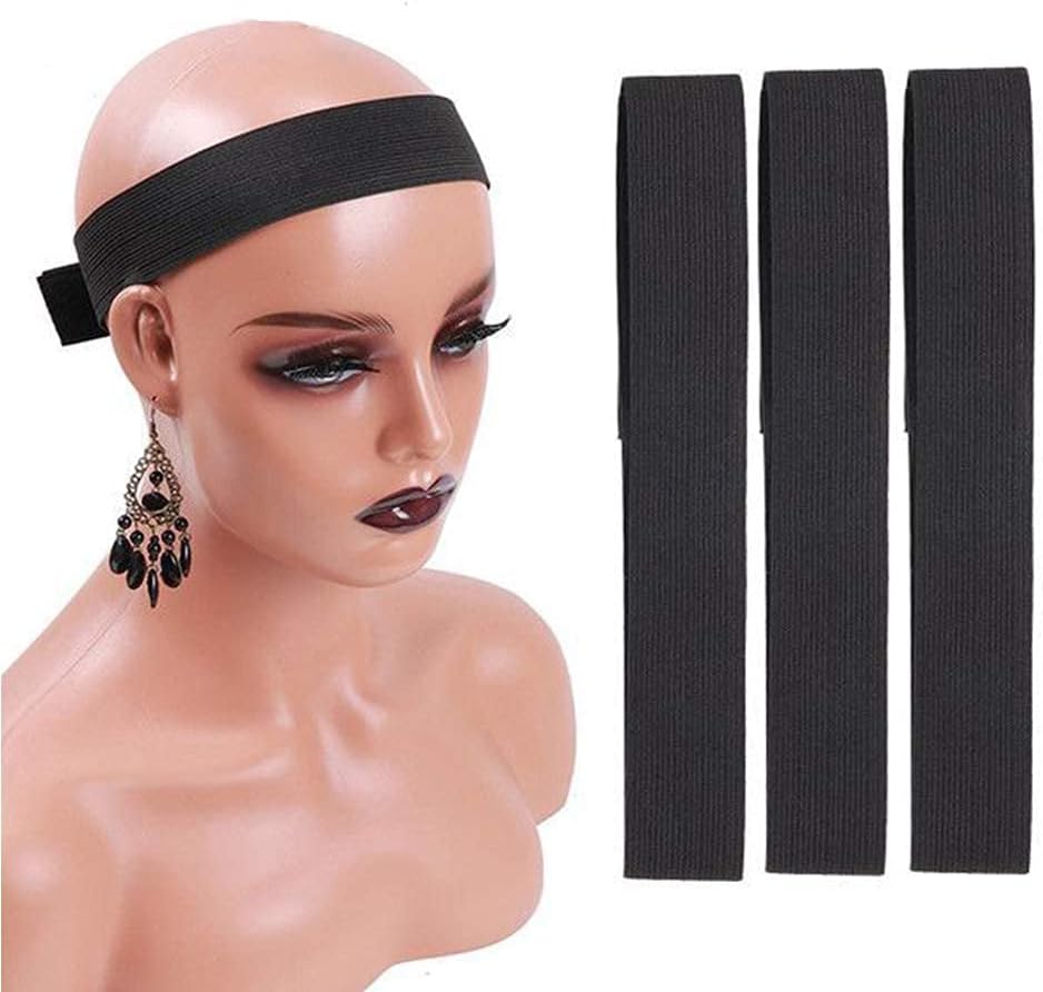 3Pcs Wig Edge Elastic Band With Adjustvelcro, Edge Slayer For Salon 58Cm Edge Grip Band Urbeauty 3Cm Width Edge Laying Band for Baby Hair Adjustvelcro Headband For Closure Frontal Wigs Lay Down