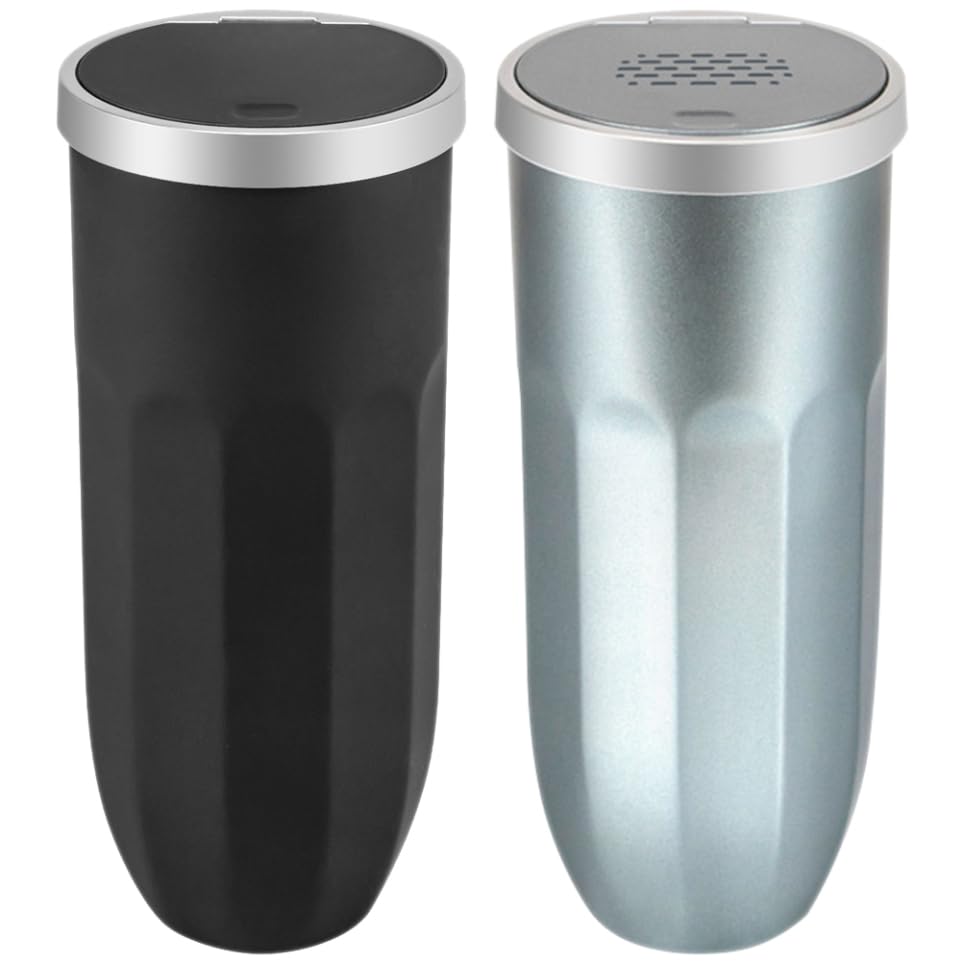 ABOOFAN 2pcs Car Trash Bin Auto Garbage Can Storage Container Leakproof Car Trash Can Push Button Lid