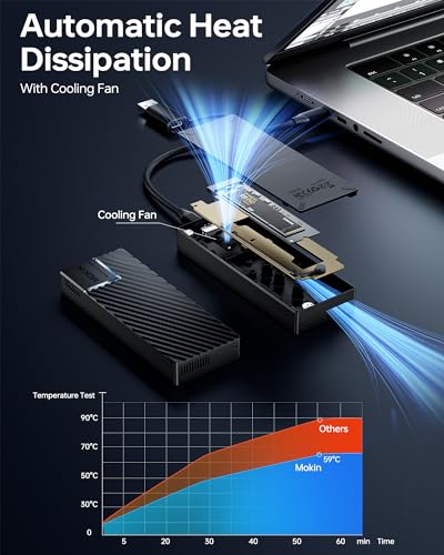 Image of M.2 NVMe Enclosure,40Gbps M.2 Enclosure SSD Enclosure Compatible for M4 /Pro /Max MacBook Mac mini,Support SSD Size 2230 /2242 /2260 /2280 B+M M-Key PCIe Compatible with Thunderbolt 3 /4 /USB4 /3.2 /3.1