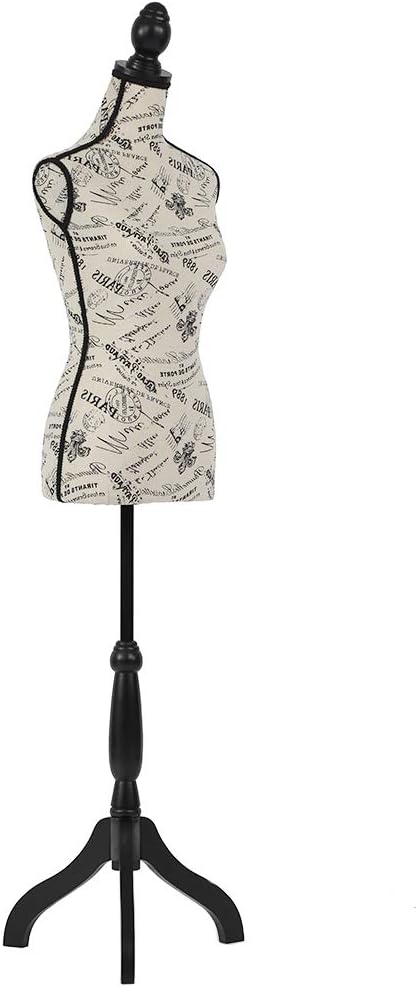 FDW Mannequin Torso Manikin Dress Form Female Dress Model Torso Display Mannequin Body 60-67 Inch Height Adjustable Tripod Stand