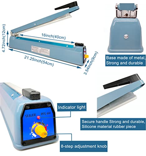 220V impulse bag heat sealer avec chiffon de remplacement de 5m inclus