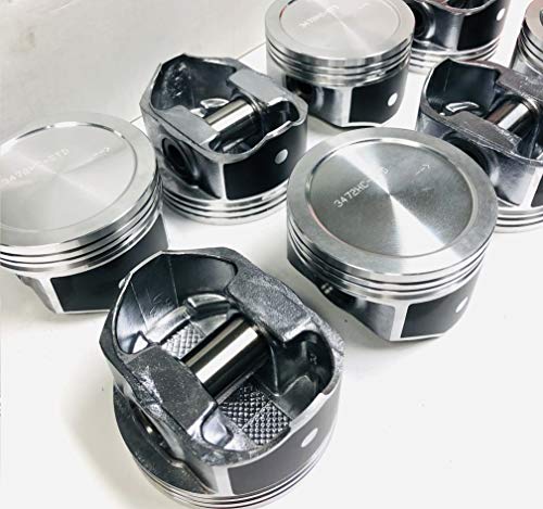 Set Of (8) +.020" Pistons & Moly Rings Kit Compatible With Chevy 5.3L Ls1 Silvolite Hypereutectic Pistons 1999-2003 Dish Top Vin"T" (3.7996" Bore Size) #TOP1