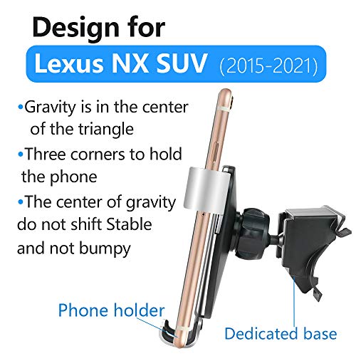 LUNQIN Car Phone Holder for Lexus NX 2015 2016 2017 2018 2019 2020 2021 NX300h NX300 NX200t SUV Auto Interior Accessories Best Cell Phones Mount Cellphone Mobile Cradle Charging Navigation Bracket by musttrue - Image 6