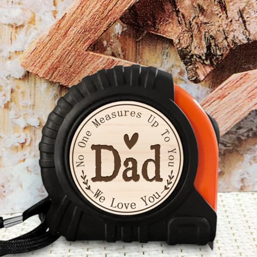 Cinta métrica medidora compacta con grabado en madera miniatura 3