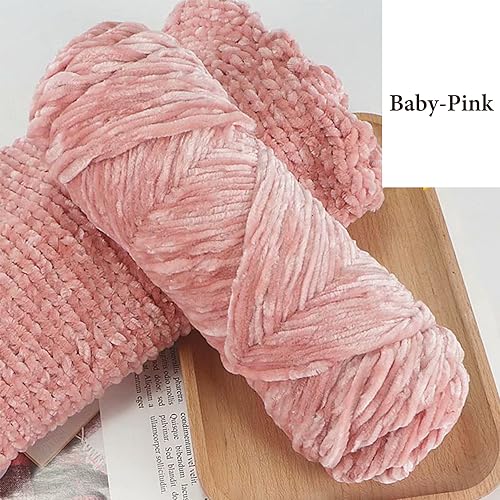 2pcs Yarn Velvet Knitting Yarn Soft Crochet Ball Craft Multi Colors, Ideal for Beginners Kids Crafts (Baby-Pink) - Image 2