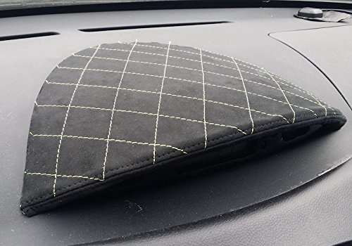 RedlineGoods Dash Dome Cover Compatible with Mitsubishi Eclipse 2000-05. Tailor Made - not Universal. Genuine top-Grade Italian Black Leather with Black Thread