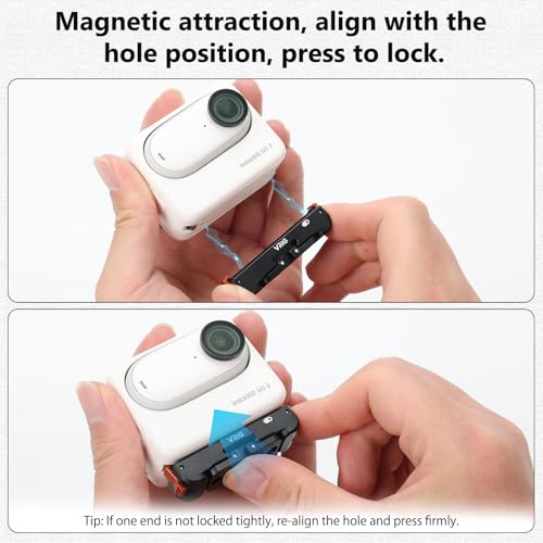 Image of VRIG Magnetic Quick Release Mount for Insta360 GO3 GO3S, Aluminum Alloy Camera Mount Adapter with 1 /4 inch Threaded for Tripods Selfie Sticks, with Charging Port for Insta 360 Go 3s Mounts Accessory
