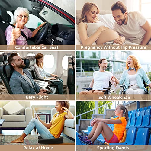 Beraliy Car Seat Cushion, Larger Size Memory Foam Heightening Seat Cushion For Short People Driving, Hip(Coccyx/Tailbone)/Lower Back Pain Relief Butt Pillow For Car, Truck, Suv, Office, Wheelchairs #TOP6