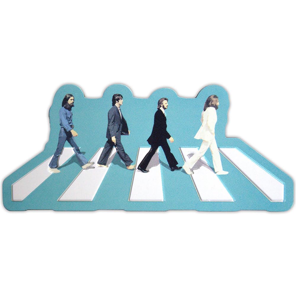 Rock Off Officially Licensed Products Blue The Beatles Abbey Road Crossing Embossed Fridge Magnet One Size