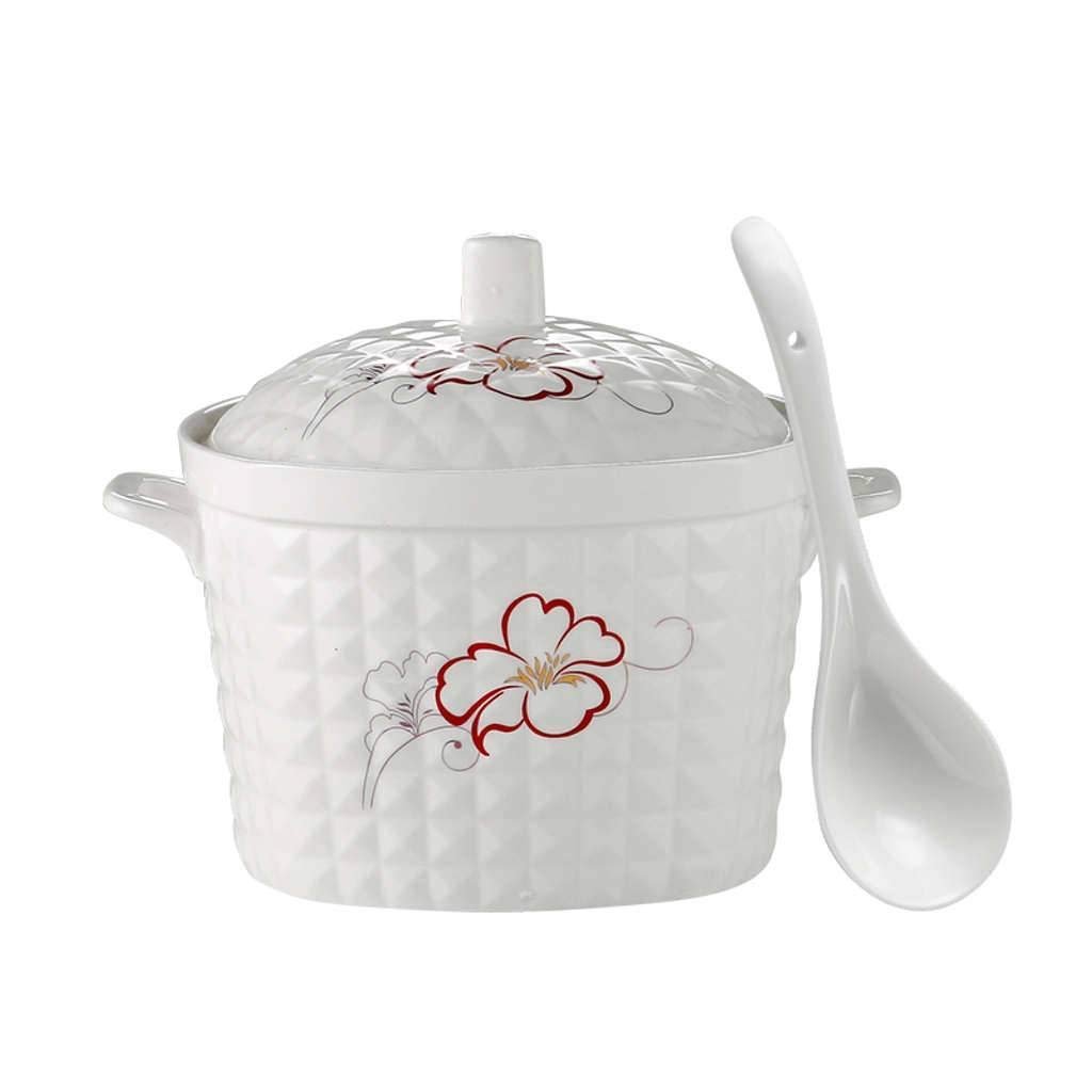 Grands bols à soupe 1500 ML en porcelaine véritable compatible four et micro-ondes
