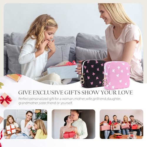 Image of Period Bag for Teen Girls, Canvas Sanitary Napkin Storage Bag with Zipper, Portable Menstrual Pad Bag Tampon Holder for Purse