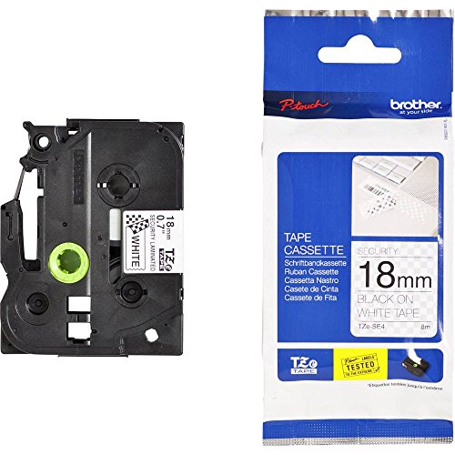 Ruban Brother TZe-SE4 18 mm cassette étiquette de sécurité blanc