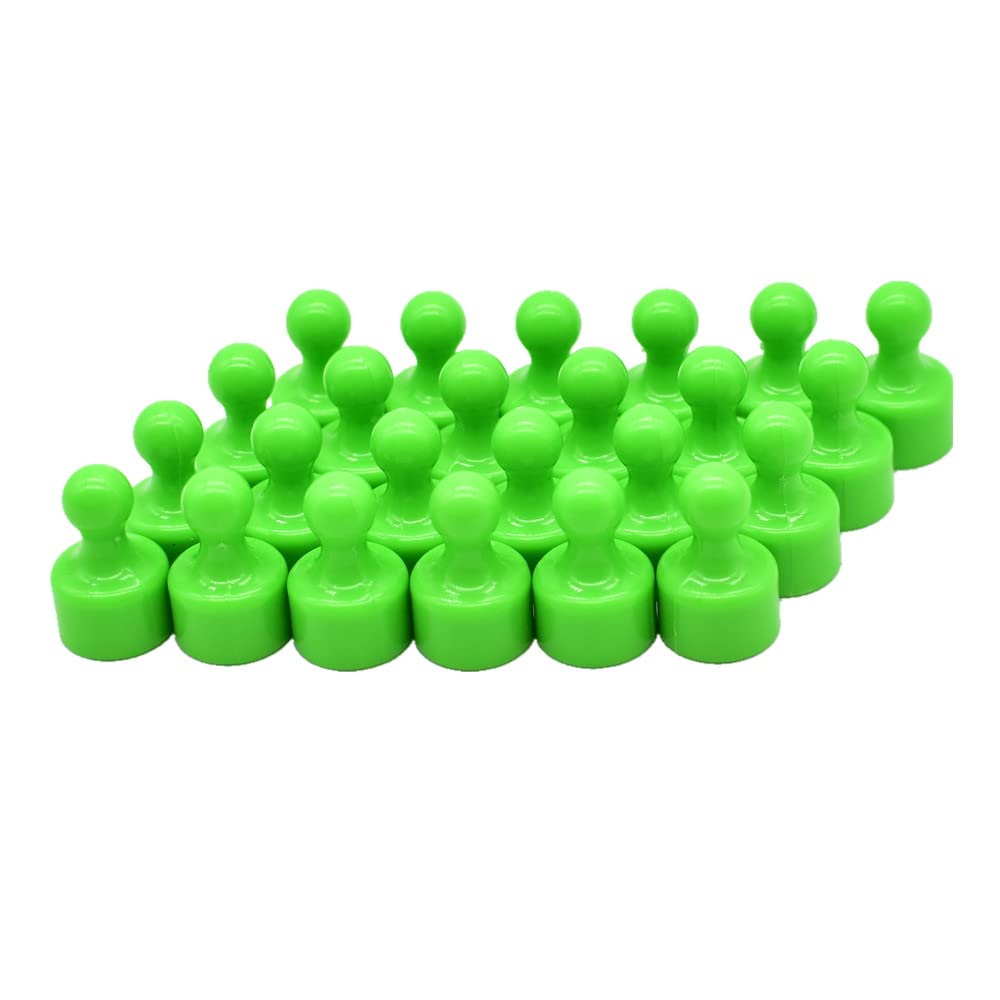 HMME 24 Magnetic Push Pins Miniature Game Piece Pawn Magnet Useful for Fridge, Office, Map Magnets, Kitchen, Whiteboard Photo Fun Colorful Classroom Magnets (LightGreen), Brightgreen