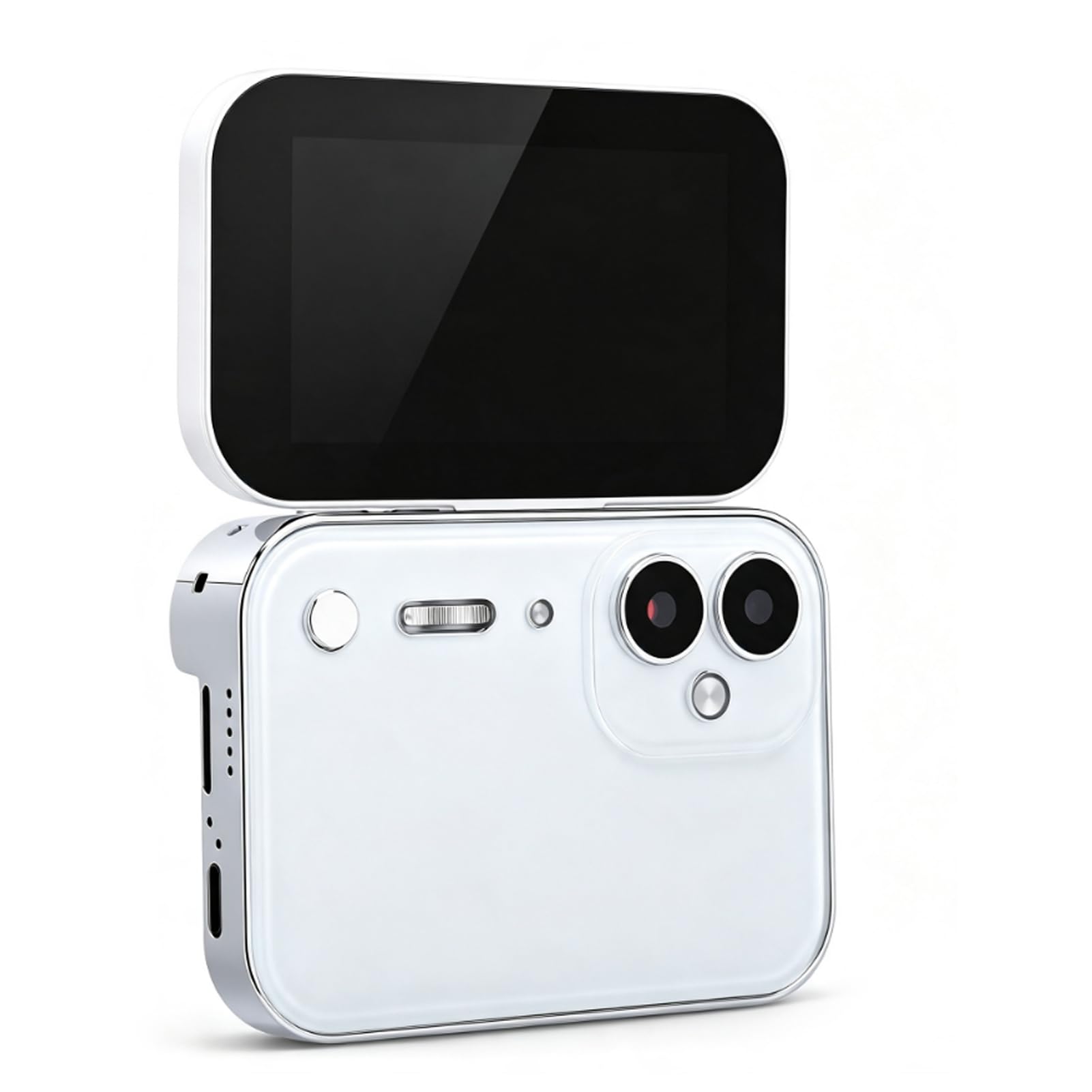 LICAEVEY 4K-Digitalmusikkamera, 64MP CCD-Kamera (White) | 3-Zoll-180-Flip-Touchscreen mit 3600-mAh-Akku, OTG-Anschluss für Selfie-Beauty-Modus und Unterhaltung