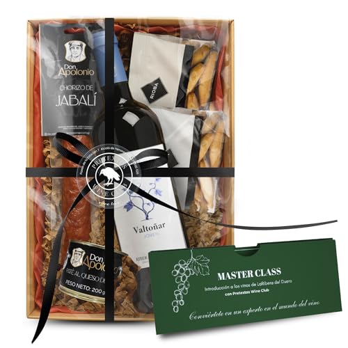 Cesta Regalo Navidad. Lotes De Navidad + Caja Gourmet Regalos Cumpleaños Hombre | Cesta Navidad + cata de vino Ribera De Duero, Lotes De Navidad Con Ibéricos, Experiencias Originales Para Amigos