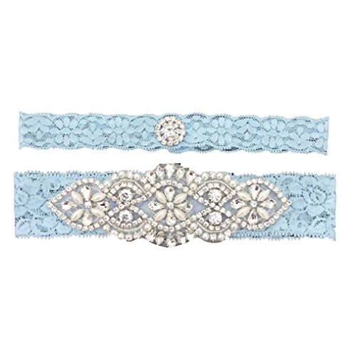 Ealafee Blue Garters for Bride Wedding Garter Set for...