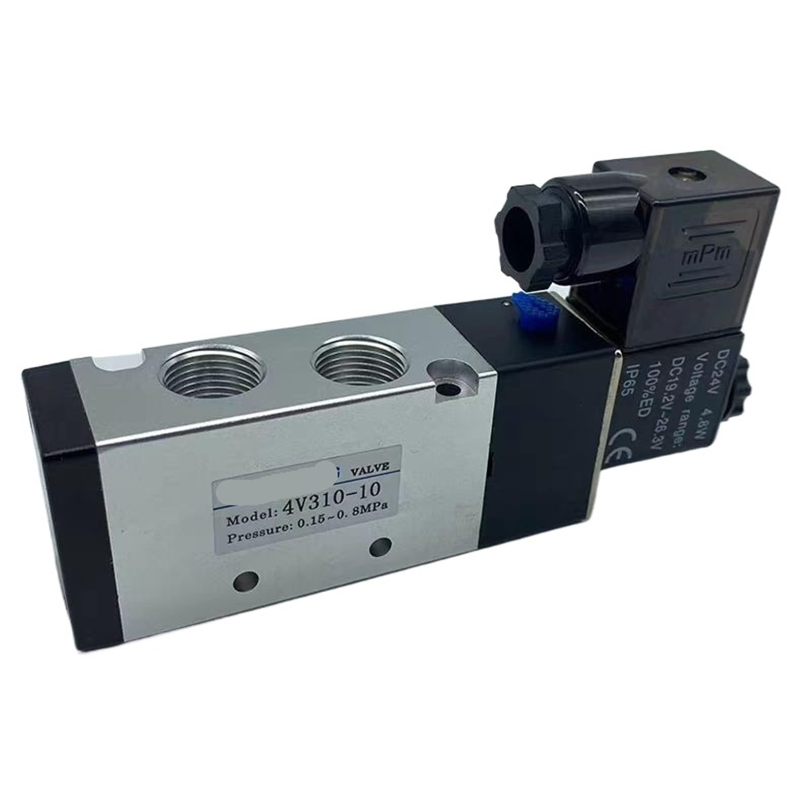 DC 12V 24V Pneumatic Solenoid Valve 4V310-10 Muffler 4mm 6mm 8mm 10mm 12mm Quick Fitting AC 110v 220v 4V310 10 1Pcs(with 8mm Fittings,DC24V)