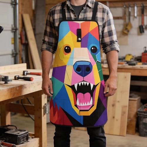 Delantal de trabajo Colorful Bear multicolor para hombres y mujeres miniatura 5