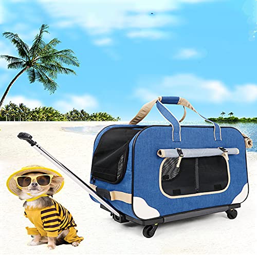 Cochecito de gato impermeable y transpirable con ruedas para viaje 1