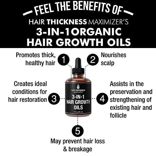 Black Castor Oil + Tea Tree + Argan Oil 3-In-1 Hair Growth Serum For Hair Thickening + Moisturizing. Vegan Hair Growth Oil Scalp Treatment For Women, Men With Dry, Frizzy, Weak Hair And Hair Loss 1Oz #TOP3