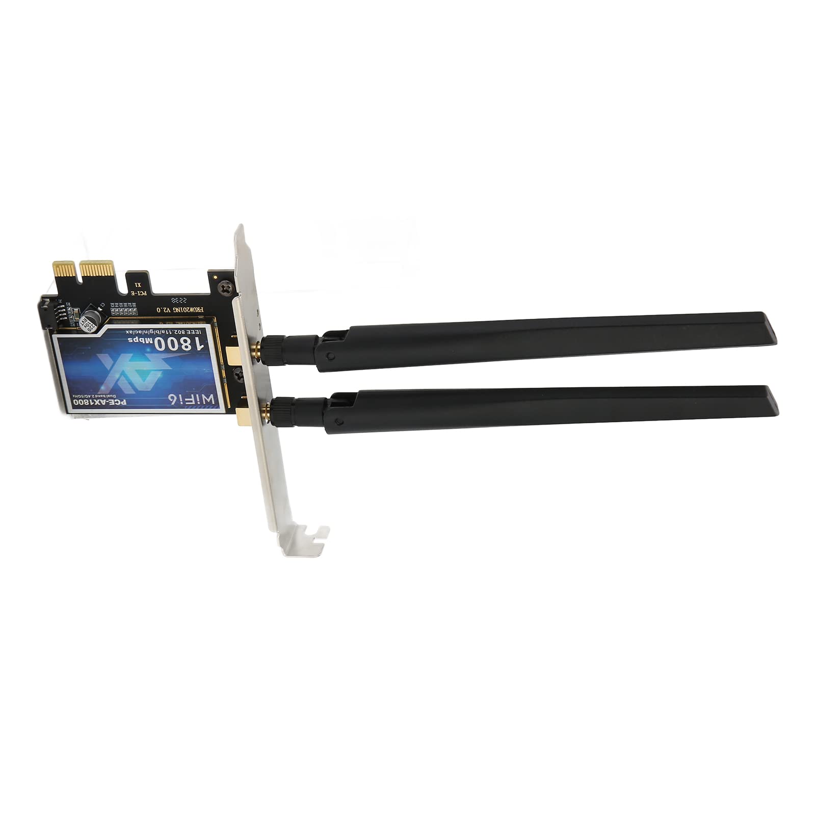 Carte PCIe WiFi 6E 1800 Mbps adaptateur réseau double bande BT 5.2 Plug and Play pour ordinateur de bureau avec 2 antennes et déflecteur court