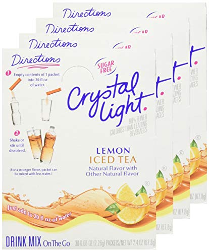 Crystal Light On The Go Sticks - 20Oz Water Bottle Size - 30Ct Boxes (Pack Of 4) - Iced Tea #TOP5