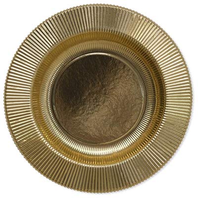 8 PIATTI FONDI cavo Ø25,5cm in carta ORO Lucido - addobbo decoro tavola natale, matrimonio, 50°anniversario, nozze d'oro - ideale per festa di natale, capodanno ecc.