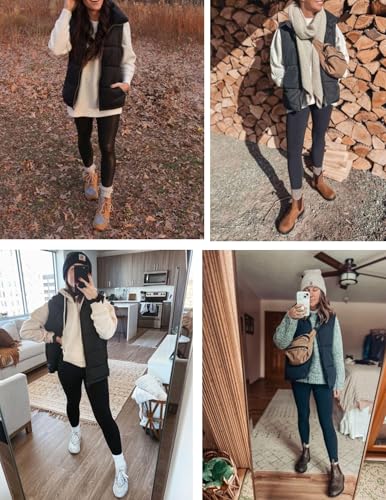 Zeagoo Women Puffer Vest Lightweight Stand Collar Sleeveless Winter Warm Zip Up Padded Outerwear Jackets with Pockets Black S - image 5