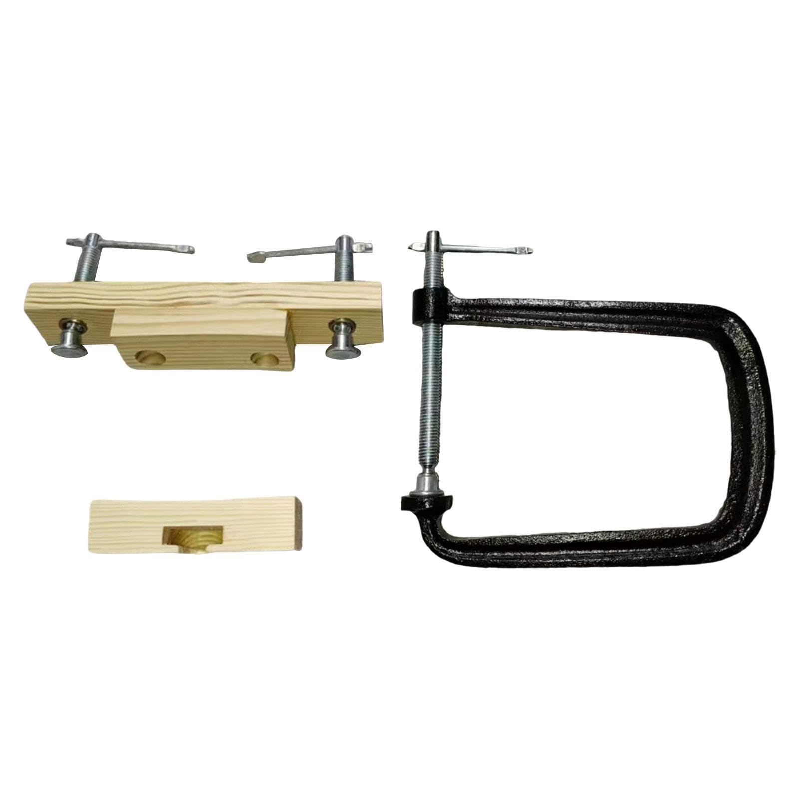 MagiDeal Folk Acoustic Guitar Bridge Clamp, Akustikgitarre -Wartungsklemme, Metall Professional Position Bridge Reparaturwerkzeug Ersetzen, mit Zubehör